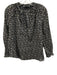 Veronica Beard Size S Navy & Multi Cotton Long Sleeve Floral Split Neck Top Navy & Multi / S