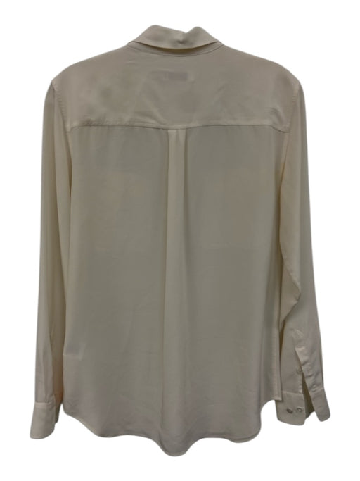 Equipment Femme Size S White Silk Long Sleeve Button Up Collar Pockets Top White / S