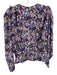 Isabel Marant Size 38 Pink, Purple, Multi Silk Blend Long Sleeve Split Neck Top Pink, Purple, Multi / 38