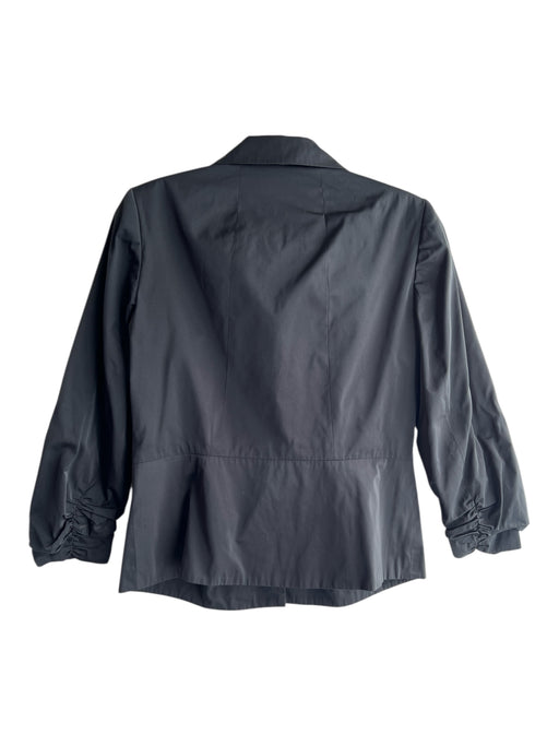 Jon Size 10 Black Polyester Acetate Tie Detail Ruched 3/4 Sleeve Jacket Black / 10