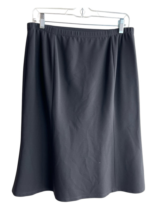 Lafayette 148 Size 10 Black Viscose Blend Unlined Solid Elastic Waist Skirt Black / 10