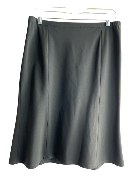 Lafayette 148 Size 10 Black Viscose Blend Unlined Solid Elastic Waist Skirt Black / 10