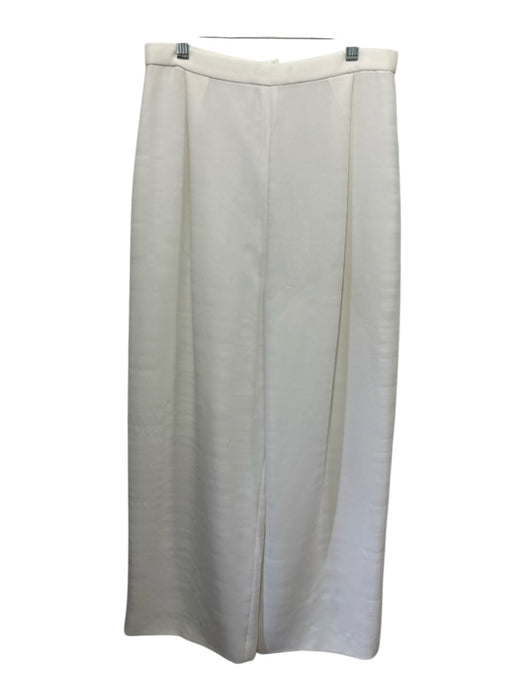 Badgley Mischka Size 10 Cream White Missing Fabric Tag Beaded Back Zip Pants Cream White / 10