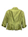 Lafayette 148 Size 8 Lime Green Silk 3/4 Sleeve Satin Two Button Blazer Jacket Lime Green / 8