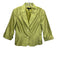 Lafayette 148 Size 8 Lime Green Silk 3/4 Sleeve Satin Two Button Blazer Jacket Lime Green / 8