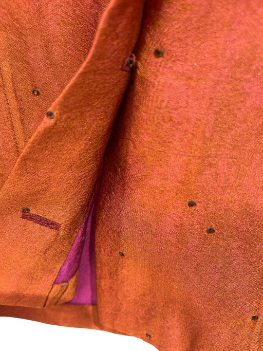 Reem Acra Size 10 Rust Orange Acetate Blend Rhinestone Detail Back Zip Skirt Set Rust Orange / 10