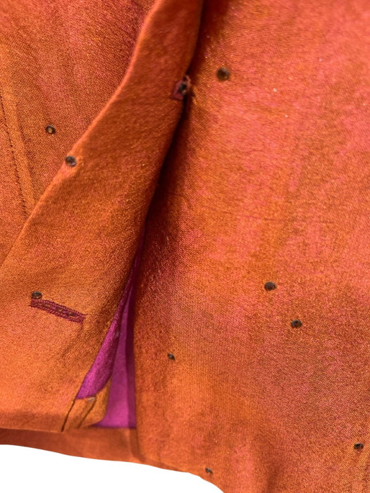 Reem Acra Size 10 Rust Orange Acetate Blend Rhinestone Detail Back Zip Skirt Set Rust Orange / 10