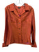 Reem Acra Size 10 Rust Orange Acetate Blend Rhinestone Detail Back Zip Skirt Set Rust Orange / 10