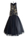 Tony Bowls Size 0 Black Polyester Strapless Sweetheart Beaded Back Zip Dress Black / 0
