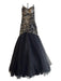 Tony Bowls Size 0 Black Polyester Strapless Sweetheart Beaded Back Zip Dress Black / 0
