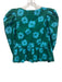 Rhode Size 2 Green & Blue Organic Cotton Puff 3/4 Sleeve Floral Abstract Top Green & Blue / 2