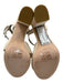 Paige Shoe Size 6 Cream Leather Silver Buckle Peep Toe High Block Heel Sandals Cream / 6