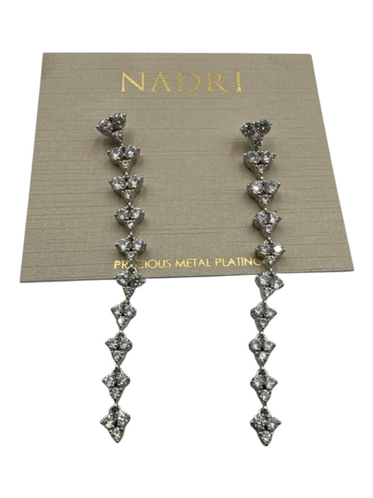 Nadri Silver & Clear Metal Faux Stone Drop Post Back Earrings Silver & Clear