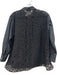 Sacai Size S Black 3/4 Sleeve Lace Back Buttons Collar Top Black / S