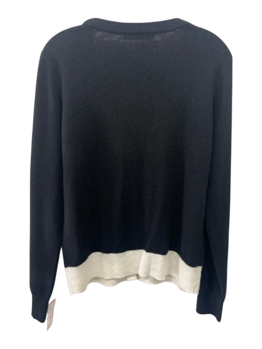 Pissenlit Size L Black & Cream Cashmere Button Up Long Sleeve Cardigan Black & Cream / L