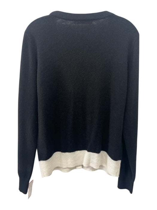 Pissenlit Size L Black & Cream Cashmere Button Up Long Sleeve Cardigan Black & Cream / L