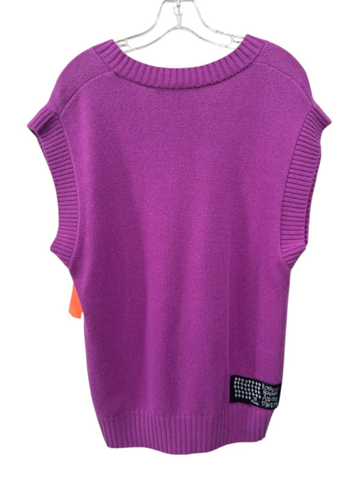 Ksubi Size M Purple Viscose Blend Knit V Neck Sleeveless V Neck Vest Purple / M