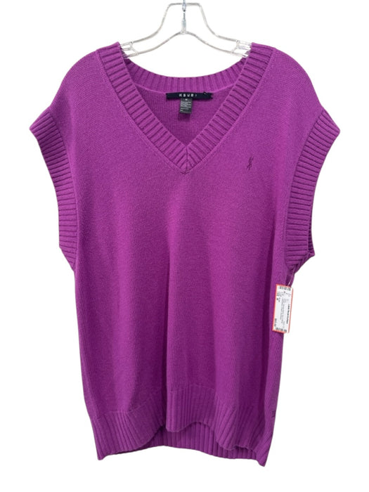 Ksubi Size M Purple Viscose Blend Knit V Neck Sleeveless V Neck Vest Purple / M
