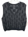 Akris Punto Size 14 Black & White Cashmere Checkered Fringe Detail V Neck Vest Black & White / 14