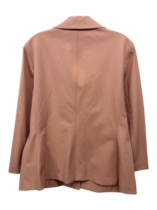Lafayette 148 Size 10 Salmon Pink Cotton & Polyamide Button Up Collar Jacket Salmon Pink / 10