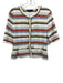Veronica Beard Size XL White, Brown, Multi Cotton Striped Button Up Cardigan White, Brown, Multi / XL
