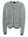Rag & Bone Size M Blue & White Cotton Open Knit Striped Button Up Cardigan Blue & White / M