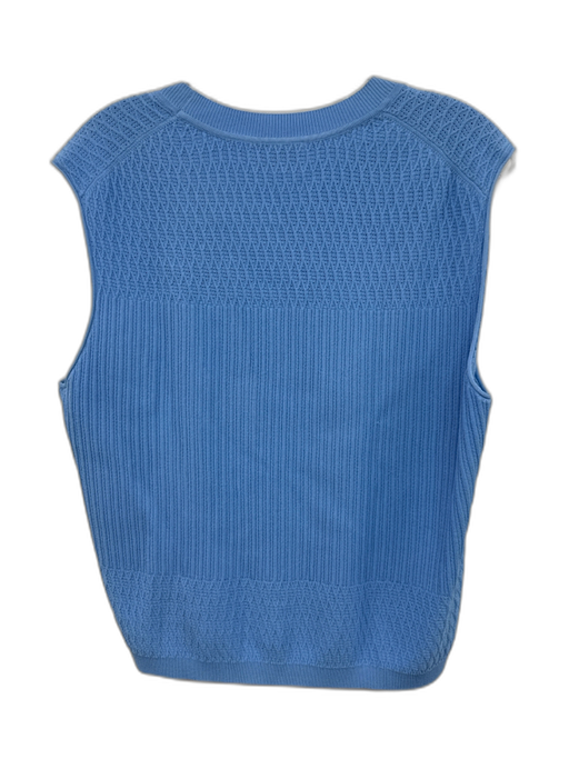 St. John Light Blue Viscose Blend Knit & ribbed detail Crew Neck Jacket Set Light Blue / XL