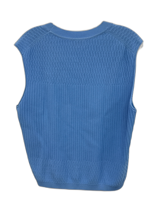 St. John Light Blue Viscose Blend Knit & ribbed detail Crew Neck Jacket Set Light Blue / XL
