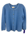 St. John Light Blue Viscose Blend Knit & ribbed detail Crew Neck Jacket Set Light Blue / XL