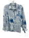 Never Fully Dressed Size 8 Blue & White Cotton Multi print Collar neck Top Blue & White / 8