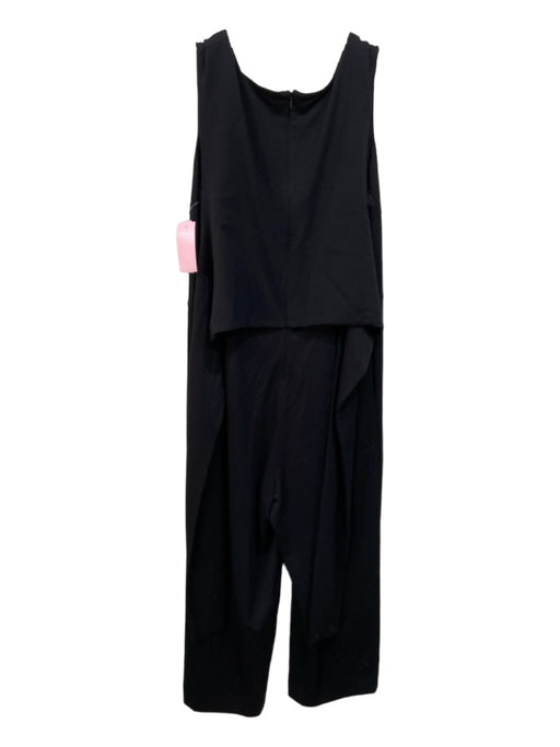 J Mclaughlin Size M Black Nylon Blend Sleeveless Tie Waist Straight Leg Jumpsuit Black / M