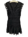 endless rose Size M Black Linen & Cotton Lace Short Cap Sleeve Tiered Dress Black / M