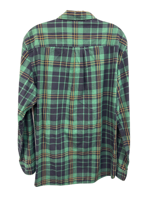 The North Face Size L Green, Blue & Yellow Cotton Plaid Men's Long Sleeve Shirt Green, Blue & Yellow / L