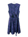 ML Monique Lhuillier Size 4 Purple & Navy Sleeveless Floral Back Zip Dress Purple & Navy / 4