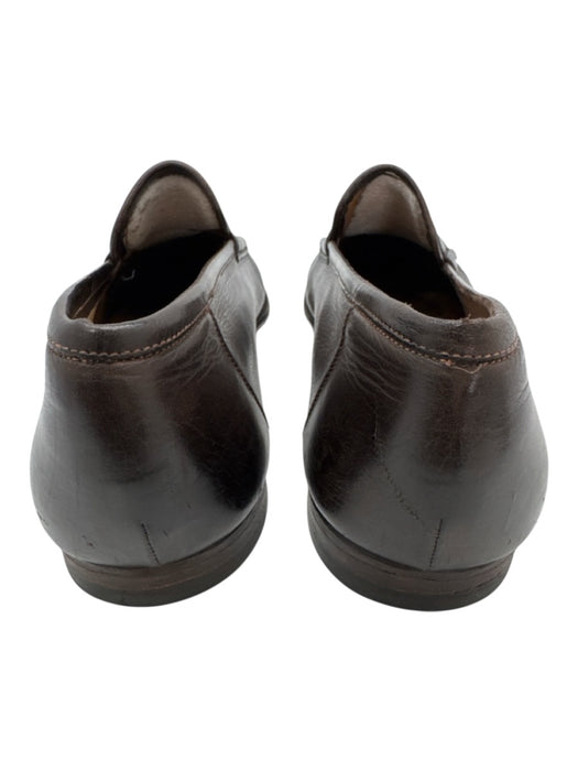 Santoni Shoe Size 10 Vintage Dark Brown Leather Solid Dress Men's Shoes Dark Brown / 10