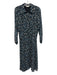 Elie Tahari Size 4 Black, Blue, White Polyester Long puff sleeve Buttons Dress Black, Blue, White / 4