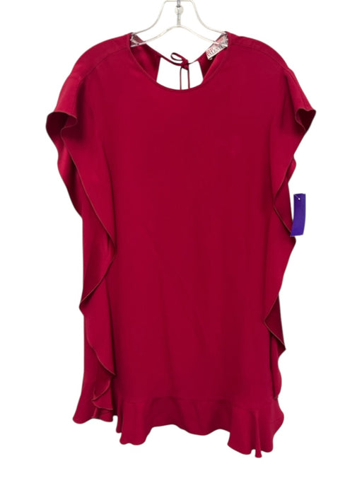 Red Valentino Size 40 Berry Red Acetate & Viscose Ruffle Cap Sleeve Mini Dress Berry Red / 40