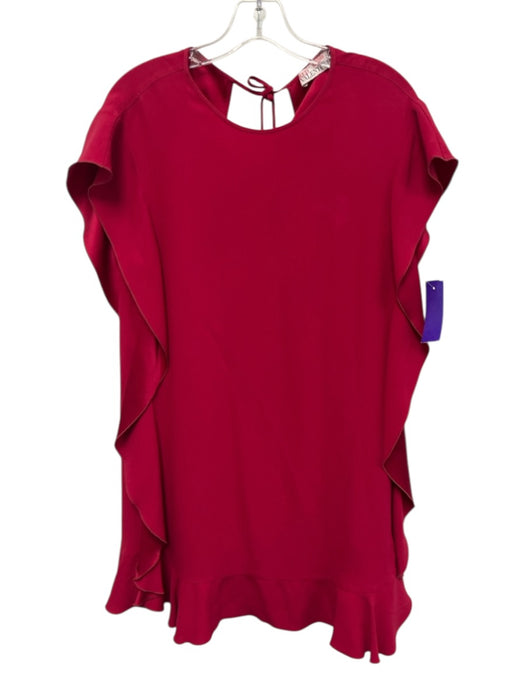 Red Valentino Size 40 Berry Red Acetate & Viscose Ruffle Cap Sleeve Mini Dress Berry Red / 40