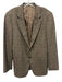 Armani Collezioni Brown & Blue Wool Plaid 2 Button Men's Blazer Brown & Blue / 52