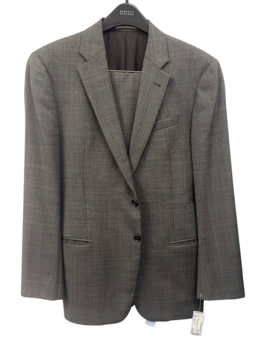 Armani Collezioni Gray & Brown Wool Plaid 2 Button Men's Suit Gray & Brown / 40R