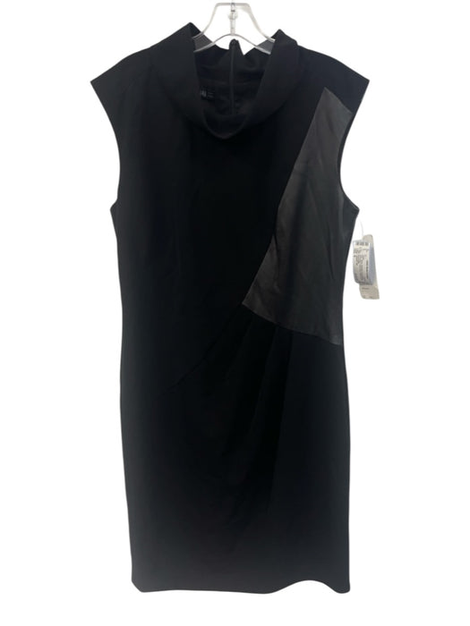 Lafayette 148 Size 8 Black Polyester & Polyurethane Sleeveless Turtle Neck Dress Black / 8