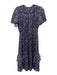 Shoshanna Size 2 Purple, Navy Blue, Gold Silk & Metallic Paisley Print Dress Purple, Navy Blue, Gold / 2