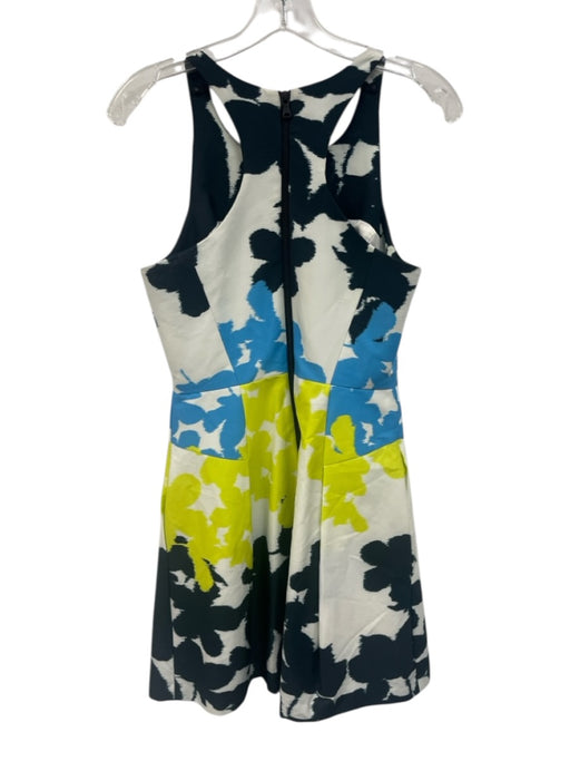 Milly Size 4 Navy, Blue, Yellow Cotton & Nylon Sleeveless Abstract Print Dress Navy, Blue, Yellow / 4