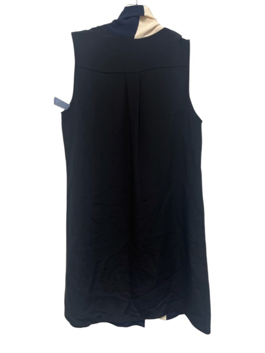 Derek Lam Size S black, navy blue, cream Shawl Collar Colorblock Paneled Dress black, navy blue, cream / S