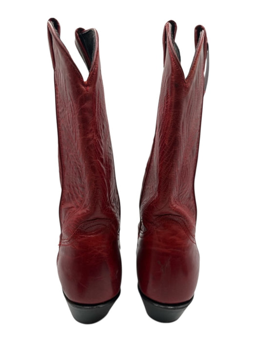 Code West Shoe Size 9.5 Red Leather Stitch Detail Pointed Toe Cowboy Boots Red / 9.5