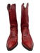 Code West Shoe Size 9.5 Red Leather Stitch Detail Pointed Toe Cowboy Boots Red / 9.5