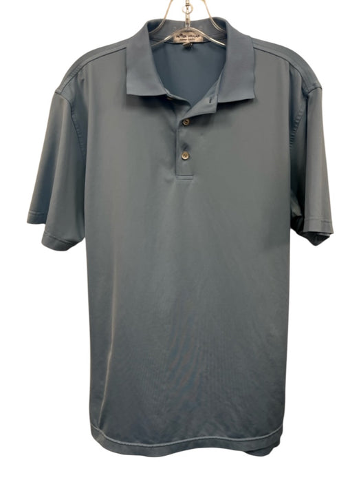 Peter Millar Size S Light blue Synthetic Solid Athletic Polo Men's Short Sleeve Light blue / S