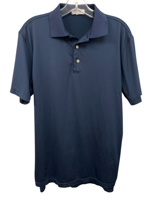 Peter Millar Size Est S Navy Blue Synthetic Solid Athletic Polo Short Sleeve Navy Blue / Est S