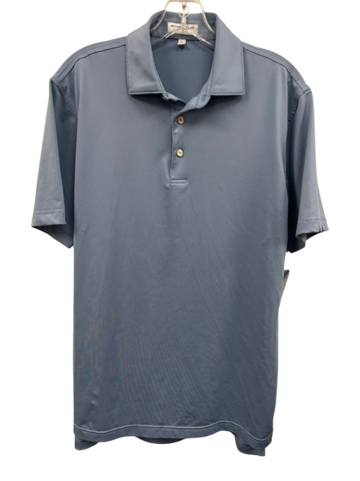 Peter Millar Size S Light blue Synthetic Solid Athletic Polo Men's Short Sleeve Light blue / S
