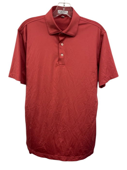 Peter Millar Size S Red Synthetic Solid Athletic Polo Men's Short Sleeve Red / S